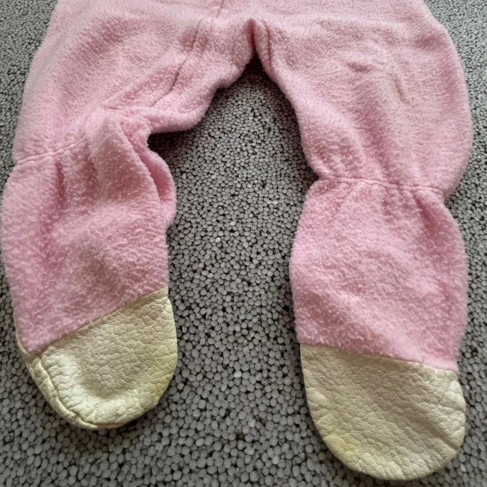 Carter's Footed Sleeper Baby 1Y Pink Fleece USA Made Vintage Jama Blanket Retro